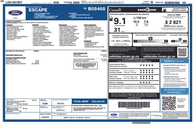 2025 Ford Escape Platinum