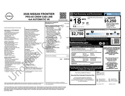 2026 Nissan Frontier PRO-4X LWB