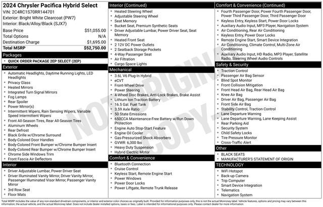 2024 Chrysler Pacifica Hybrid Select