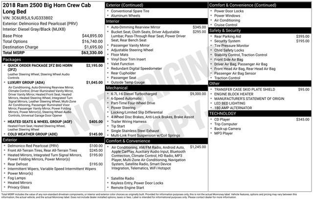 2018 RAM 2500 Big Horn