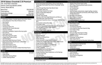 2018 Subaru Crosstrek 2.0i Premium