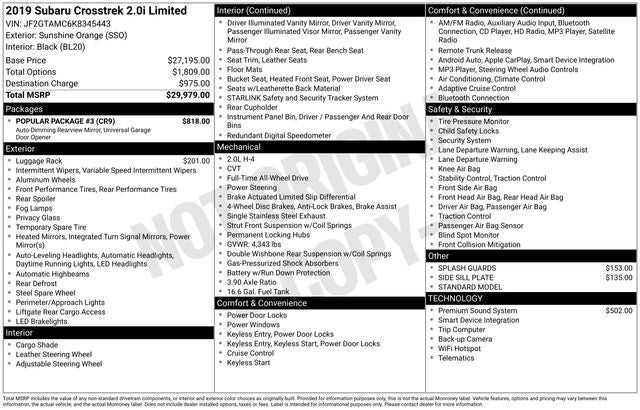 2019 Subaru Crosstrek 2.0i Limited