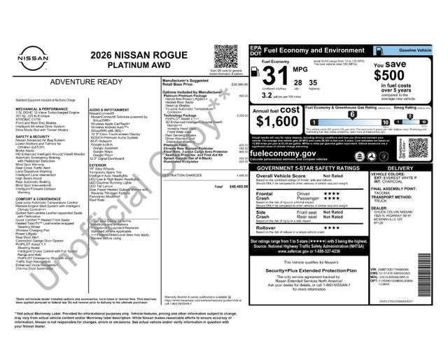 2026 Nissan Rogue Platinum